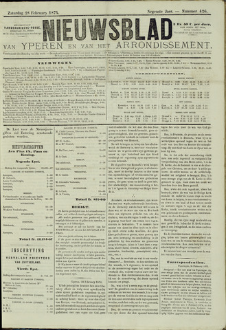 Nieuwsblad van Yperen en van het Arrondissement (1872-1912) 1874-02-28