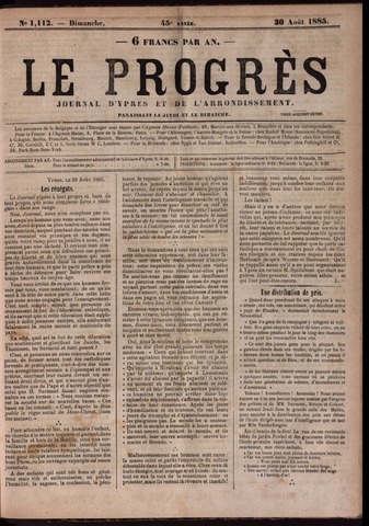 Le Progrès (1841-1914) 1885-08-30