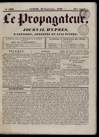 Le Propagateur (1818-1871) 1840-09-26