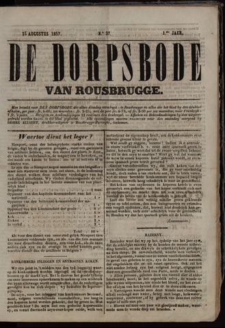 De Dorpsbode van Rousbrugge (1856-1866) 1857-08-25