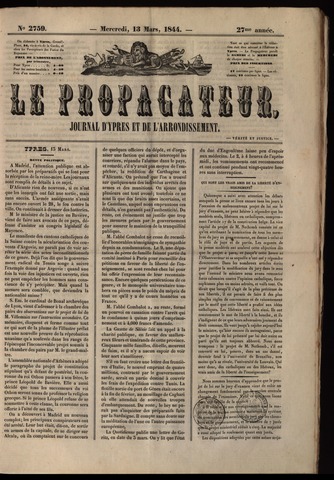 Le Propagateur (1818-1871) 1844-03-13