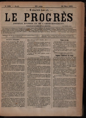 Le Progrès (1841-1914) 1881-03-24