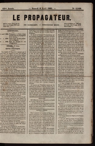 Le Propagateur (1818-1871) 1861-04-06