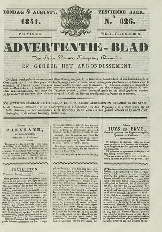 Het Advertentieblad (1825-1914) 1841-08-08