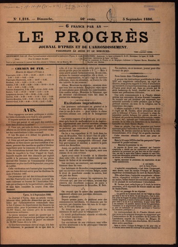 Le Progrès (1841-1914) 1886-09-05