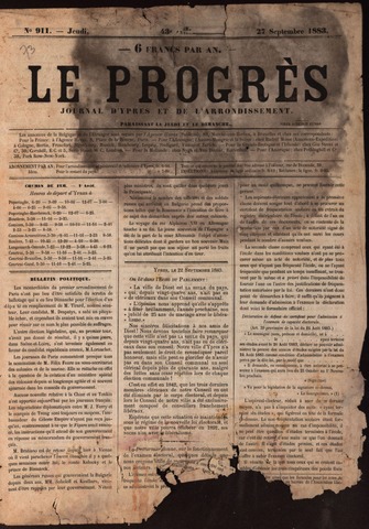 Le Progrès (1841-1914) 1883-09-27