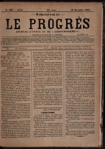 Le Progrès (1841-1914) 1881-12-29