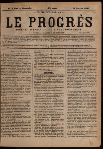 Le Progrès (1841-1914) 1885-01-11