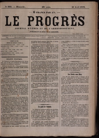 Le Progrès (1841-1914) 1878-04-21