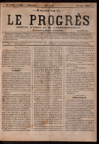 Le Progrès (1841-1914) 1885-08-09