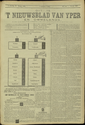 Nieuwsblad van Yperen en van het Arrondissement (1872-1912) 1903-10-10