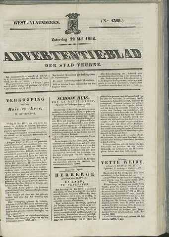 Het Advertentieblad (1825-1914) 1852-05-22