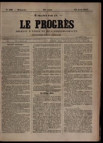 Le Progrès (1841-1914) 1877-04-15