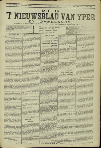 Nieuwsblad van Yperen en van het Arrondissement (1872-1912) 1903-09-19