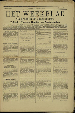 Het weekblad van Ijperen (1886 - 1906) 1893-01-14