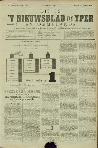 Nieuwsblad van Yperen en van het Arrondissement (1872-1912) 1907-10-19
