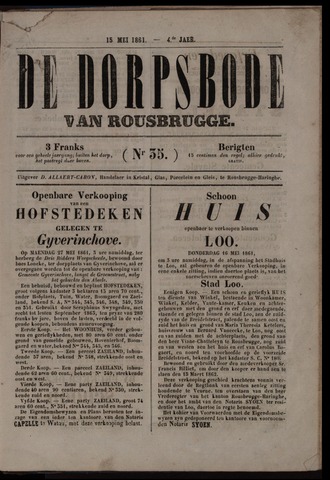 De Dorpsbode van Rousbrugge (1856-1857 en 1860-1862) 1861-05-15