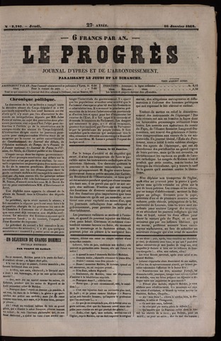 Le Progrès (1841-1914) 1868-01-16