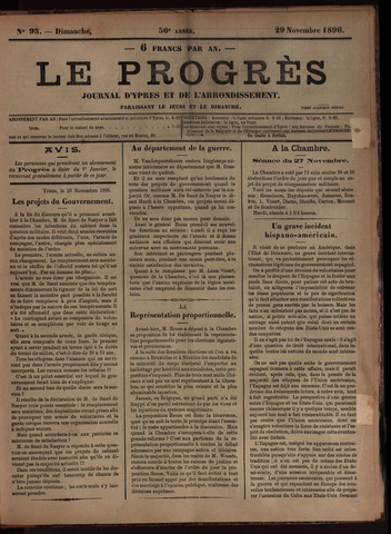 Le Progrès (1841-1914) 1896-11-29