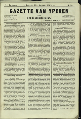 Gazette van Yperen (1857-1862) 1857-11-28