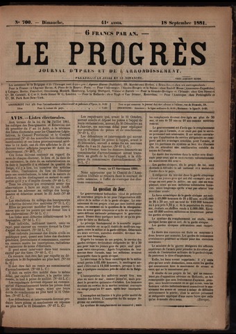 Le Progrès (1841-1914) 1881-09-18