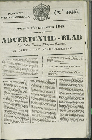 Het Advertentieblad (1825-1914) 1845-02-16
