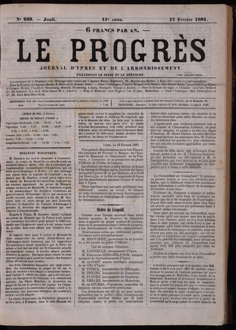 Le Progrès (1841-1914) 1881-02-17