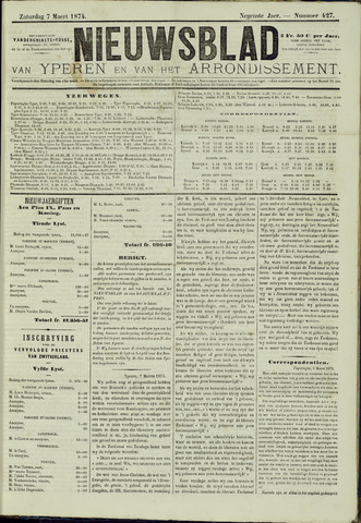 Nieuwsblad van Yperen en van het Arrondissement (1872-1912) 1874-03-14