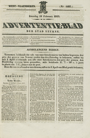 Het Advertentieblad (1825-1914) 1853-02-19