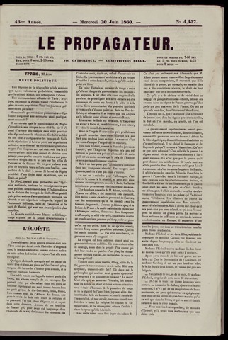 Le Propagateur (1818-1871) 1860-06-20