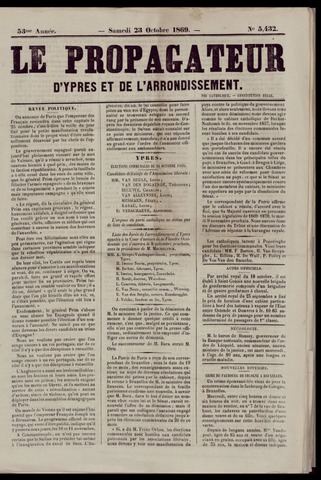 Le Propagateur (1818-1871) 1869-10-23