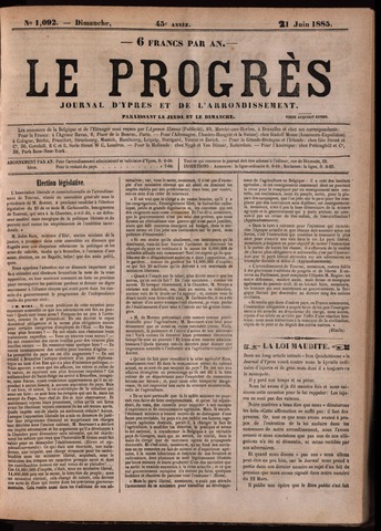 Le Progrès (1841-1914) 1885-06-21