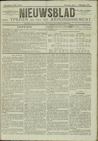 Nieuwsblad van Yperen en van het Arrondissement (1872-1912) 1874-05-16