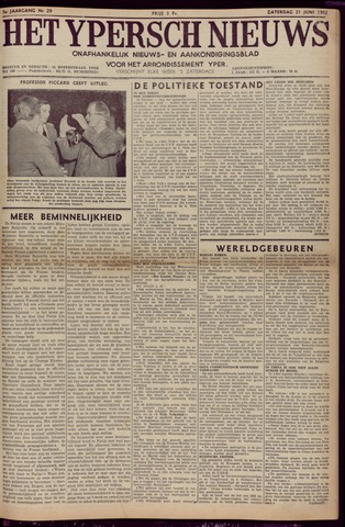 Het Ypersch nieuws (1929-1971) 1952-06-21