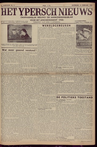Het Ypersch nieuws (1929-1971) 1952-02-16