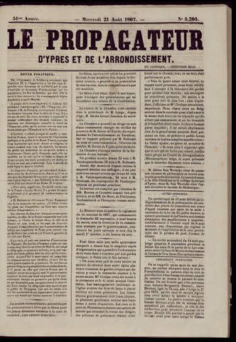 Le Propagateur (1818-1871) 1867-08-21