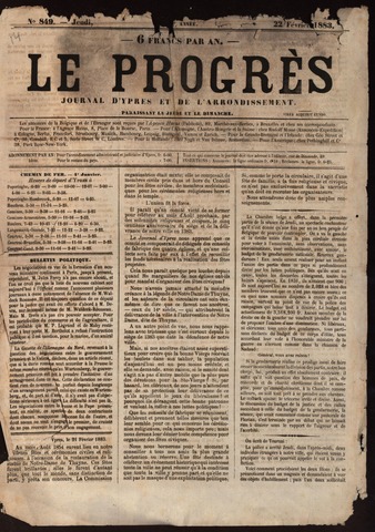 Le Progrès (1841-1914) 1883-02-22