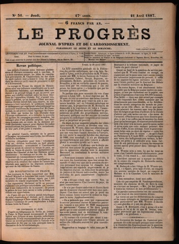 Le Progrès (1841-1914) 1887-04-21