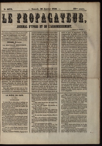 Le Propagateur (1818-1871) 1850-01-26