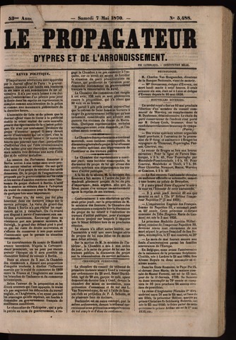 Le Propagateur (1818-1871) 1870-05-07