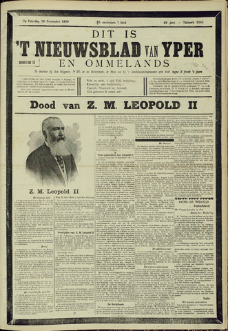 Nieuwsblad van Yperen en van het Arrondissement (1872 - 1912) 1909-12-18