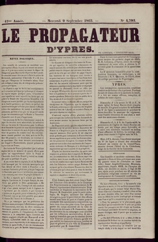 Le Propagateur (1818-1871) 1863-09-09