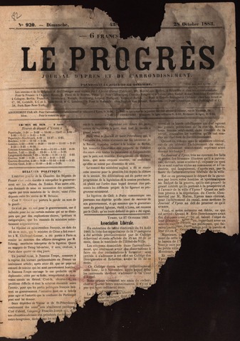 Le Progrès (1841-1914) 1883-10-28