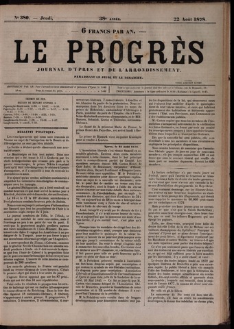 Le Progrès (1841-1914) 1878-08-22