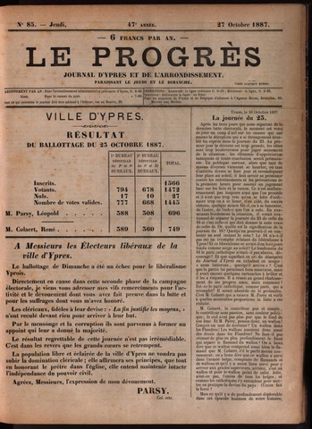 Le Progrès (1841-1914) 1887-10-27