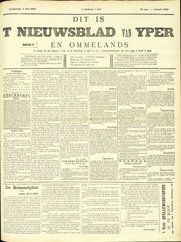 Nieuwsblad van Yperen en van het Arrondissement (1872 - 1912) 1910-06-04