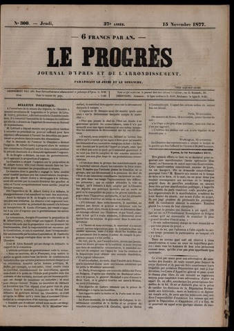 Le Progrès (1841-1914) 1877-11-15