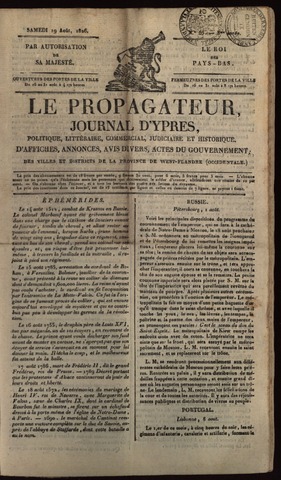 Le Propagateur (1818-1871) 1826-08-19