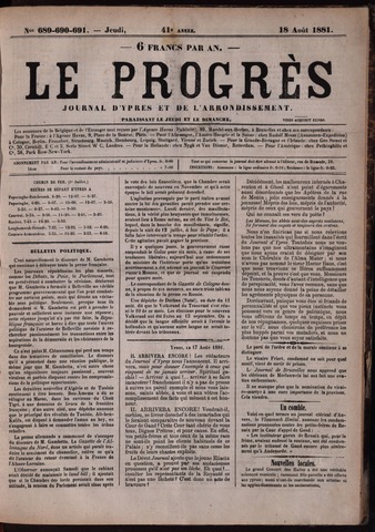 Le Progrès (1841-1914) 1881-08-18