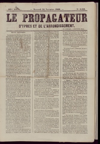 Le Propagateur (1818-1871) 1869-11-24